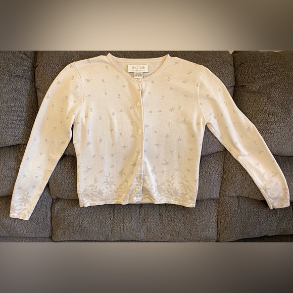 💰5/$25 Vintage Silk Club Collection Cardigan Small - Picture 5 of 7